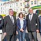 Auf dem Aktionstag mit dabei: Obermeister der Maler- und Lackierer-Innung Christian Benter, Präsident der Handwerkskammer Axel Hochschild, Geschäftsführerin der Kreishandwerkerschaft Franziska Pens, Minister Harry Glawe und Kreishandwerksmeister Helmut Kastner.