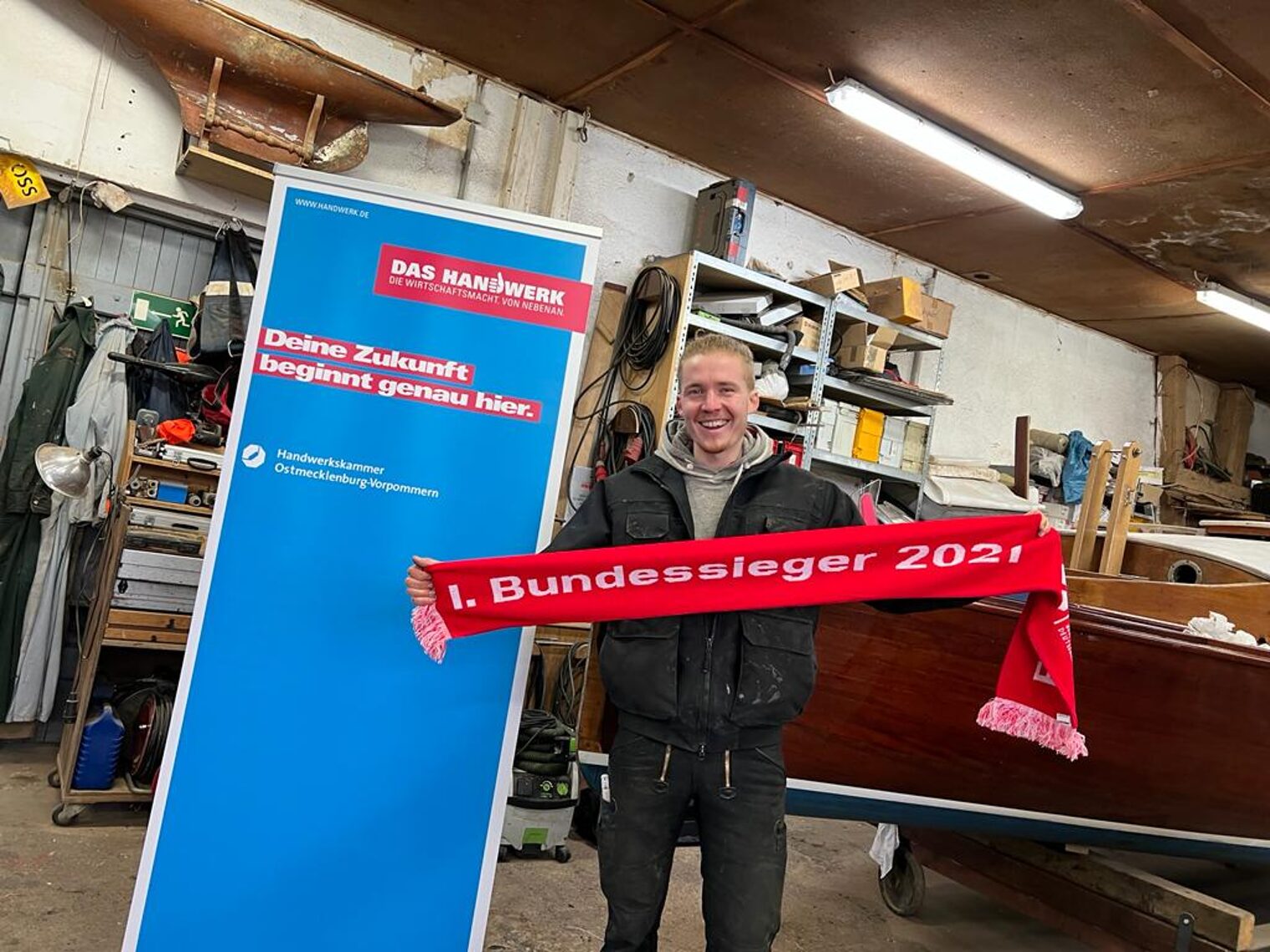 1. Bundessieger des Leistungswettbewerbs des Deutschen Handwerks im Bootsbauerhandwerk 2021 Florian Woll